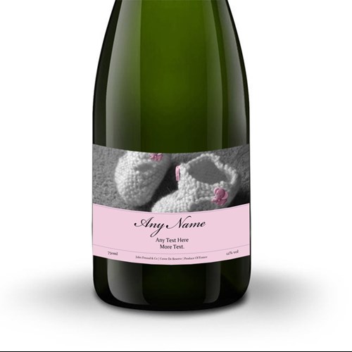 Personalised Champagne - Baby Girl Label - Top Choice